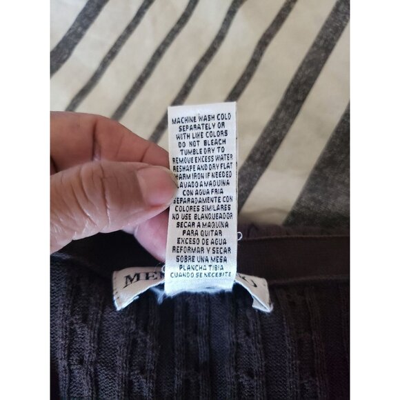 Mendocino Womens V-Neck Cable Knit  Cardigan Sweater 100% Cotton Brown  Xlarge - Picture 5 of 8